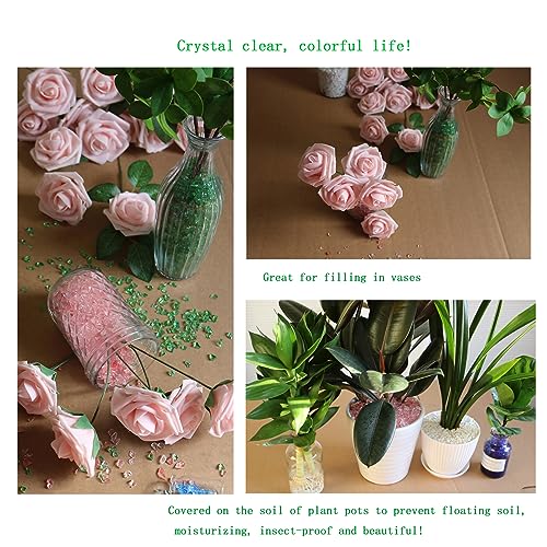 Black Green Broken Glass Pieces,3-6mm Crushed Glass Chips for Resin Art Making,Flower Pots Vase Filler and Aquarium Fish Tank Gravel Home Decorations(1.2 Lb) - color: Black Green