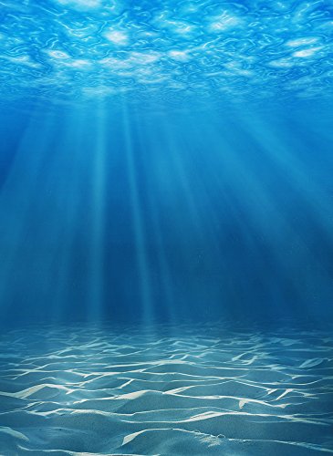 3x5ft Thin Vinyl Photography Background Studio Prop Deep Underwater Blue Ocean Backdrop - size: 3x5ft