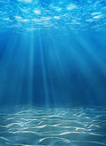Laeacco 3x5ft Thin Vinyl Photography Background Studio Prop Deep Underwater Blue Ocean Backdrop - size: 3x5ft