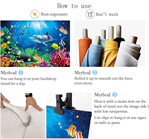 7x5ft Ocean Dolphins Backdrop Under The Sea Whale Backdrop for Kids Aquarium Corals Tropical Fish Background Underwate Baby Shower Backdrops for Photoshoot