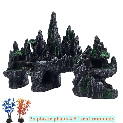 M2cbridge Aquarium Mountain View Ornaments Large Rockery Fish Tank Stone Landscaping Decorations (Garden Mountain)
