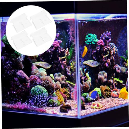 Happyyami 4pcs Sturdy Acrylic Aquarium Cover Holders Fish Tank Lid Support Bracket for Heat Preservation Aquatic Environments