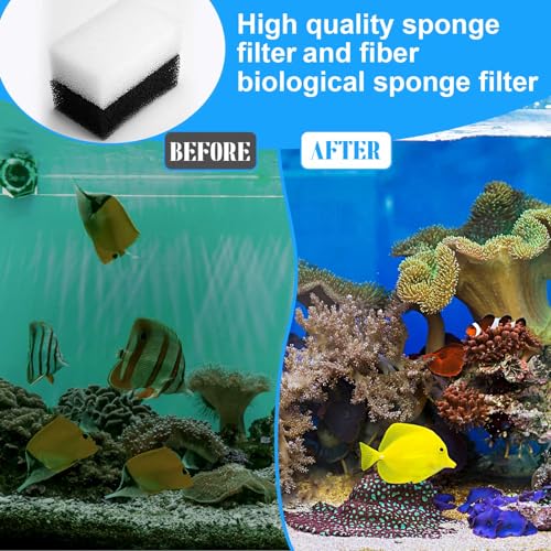 Threlaco 22 Pcs/4 Set of Three-Stage Filtration Fish Tank Filter Compatible with Aquaclear 70 Power Filter, Maintenance Kit, Foam Pads, Mesh Bags, Ceramic Rings, for 40- to 70-Gallon Aquariums - style: Aquaclear 70