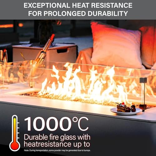 NUPICK 20 lb 1/2 Inch Reflective Fire Glass, Safe, Non-Blackening, Eco-Friendly, Sparkly, Modern, Contemporary, Indoor/Outdoor - color: Clear, size: 20 Pound (1/2")