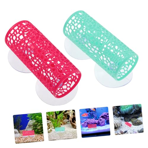 WOONEKY 2pcs Betta Fish Cave Tunnel Durable Plastic Aquarium Hideout Decor for Fish and Shrimp Easy to Install Underwater Resting Tube