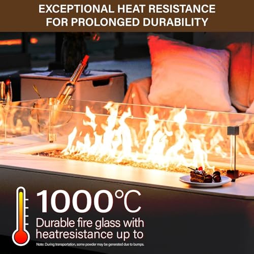 NUPICK 10 Pound Fire Glass, 1/2 Inch Reflective Fire Pit Glass, Tempered Firepit Glass Rock for Propane or Natural Gas, Glass Rocks for Fire Pit Table, Fireplace Glass for Landscaping, Bronze - color: Bronze, size: 10 Pound (1/2")