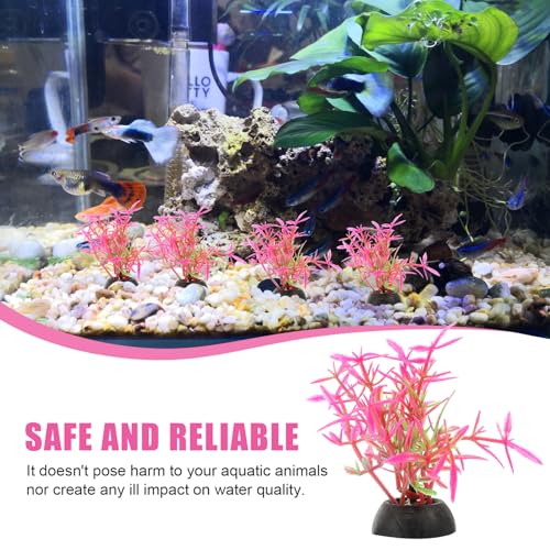 Healifty 20pcs Aquarium Decor Artificial Plastic Plants Betta Fish Tank Accessories Aquatic Grass Fish Tank Decorations for Small Aquariums