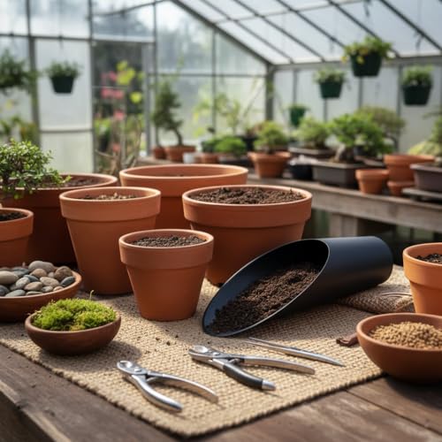 Bonsai Soil Scoops, Plastic Garden Soil Scoops, Black, Classic, Ergonomic Grip