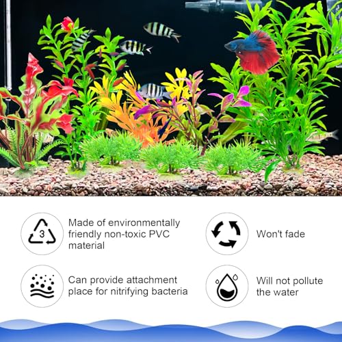 10Pcs Aquarium Plants, Fish Tank Accessories Artificial Aquatic Plants, Artificial Fish Tank Plastic Plants Decorations, Aquarium Decor