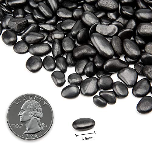 10lb Black Small Decorative Pebbles - Gravel River Rock,Natural Polished Decorative Stones 3/8" Gravel Size,Pebbles Gravel for Bamboo Plants,Succulent,Home Decor,Landscaping,Vase Fillers and More. - color: Black, size: 10 LB