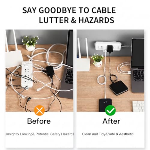 80pcs Adhesive Cable Clips 90 Strips, Finisher Wire Clamp Cord Clips Cable Management Light Clips Cable Organizer Max.1/4" Wire Hider for Cords