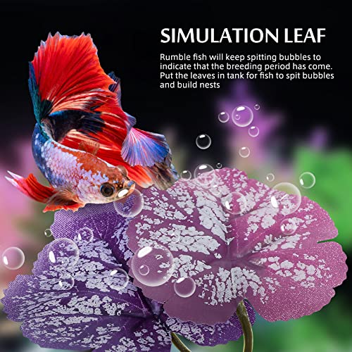 iplusmile Aquarium Leaf Hammock with Suction Cup Fish Tank Decoration Realistic Simulated Aquatic Plant Resting Spot for Betta Fish Stress Relief