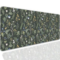 Green Plants Flowers Desk Pad Mouse Pad,Large Floral Mouse Mat with Stitched Edges,Non-Slip Rubber Base Elegant Mousepad for Office PC Keyboard Laptop and Home Work Desk Mat(27.5X11.8 in) - color: Green plants and white flowers