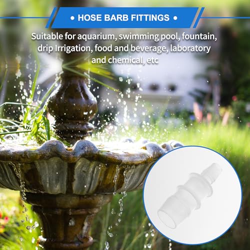 4pcs Plastic Hose Barb Fitting 5/8" to 5/16" Barbed Splicer Mender Joint Adapter Aquarium Clear - size: 5/8"-5/16"