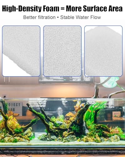 20 Pcs Filter Foam Pad Compatible with Fluval U3 Underwater Sponge Aquarium Underwater Filter Accessories Compatible for Aquarium & Fish Tank