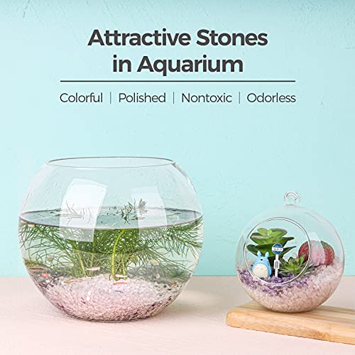T4U Tumbled Chips Stones Crushed Crystal Quartz 2 LB, Irregular Shaped Gravel Pebble Healing Stone, DIY Smoothed Rock for Potted Plant,Resin Art,Vase Fillers Aquarium Gravel Rocks (Light Rose) - color: #2 - Rose, size: 2 LB