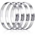 Boao 4 Pieces 4 Inch Adjustable 304 Stainless Steel Duct Clamps Worm Gear Hose Clamp for Pipe, Intercooler, Plumbing, Tube and Fuel Line - size: 4 Inch