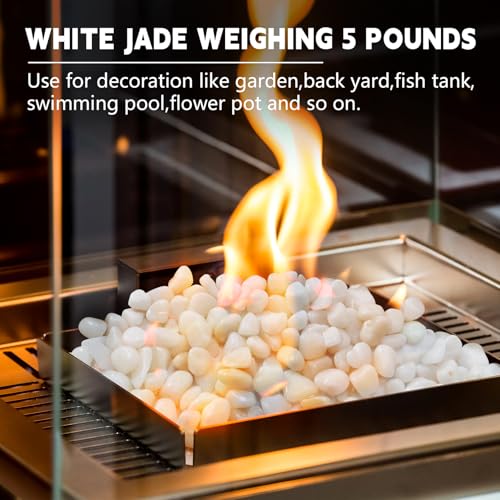 2.2 lb Natural Polished White Pebbles, 1/2 Inch Decorative White Rocks for Potted Plants Pot Filling Aquariums Outdoor Street Scape Decorative Rocks