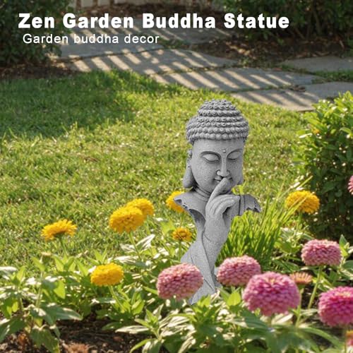 Aquarium Buddha Statues Zen Garden Meditation Sculpture Yoga Figurine Stone Fengshui Decor for Fish Tank Desktop Bonsai Home Indoor Outdoor Spiritual Meditating Gift Ornaments Medium - size: 3.46"L x 2.68"W x 8.07"H