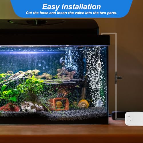 Psyqtsuary Aquarium Air Pump Accessories, 12 Pcs One Way Check Valve Aquarium Plastic Aquarium Air Valve for Fish Tank 3/16" Aquariums Tubing (6 Check Valves +6 Control Valves) (Black)