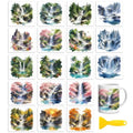 Peacoblue 18 Sheets Rub on Transfers for Crafts, Waterfall Forest Scenery 3.6"x3.9" UV DTF Cup Wraps Waterproof Cold Transfers Stickers for Wood Glass Metal Cup Tumblers Mirrors Mugs Home Decor - style: Waterfall Forest Scenery