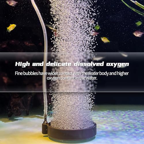Fish Bubbler for Aquarium Fish Tank, 5.1 Inch Dissolved Oxygen Aerator Stone Aquarium Air Stones Kit Oxygen Bubbler with Airline Tubing and Check Valve Accessories