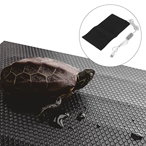 Reptile Heating Pad DC 5V Under Tank Terrarium with Temperature Control USB Power Safety 4 Gear Adjustment Reptile Heat Mat for Turtle Tortoise Snakes Lizard Gecko (15x30cm) - size: 15x30cm