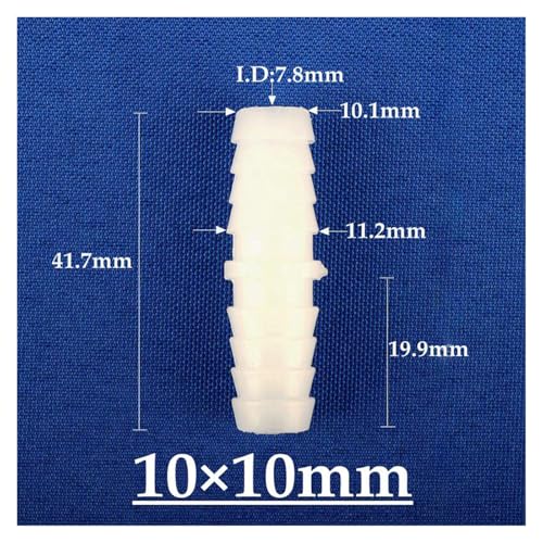 5~200pcs 3-14mm Food Grade Barbed PE Connectors Aquarium Fish Tank Air Pump Hose Joint Soft Water Pipe Equal Coupling Connector(10mm PE,20pcs) - color: 10mm PE, size: 20pcs