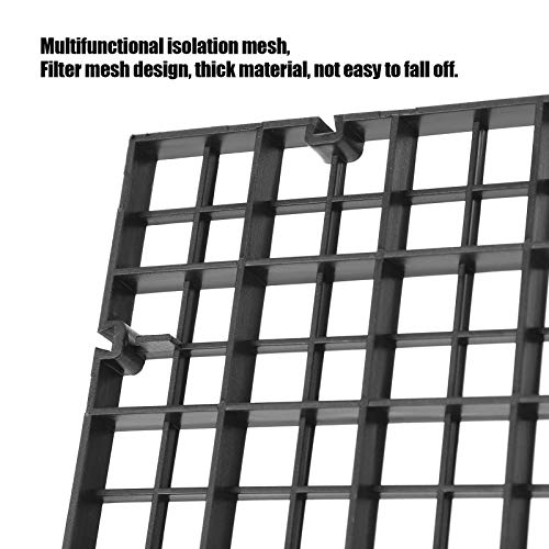 GOWENIC 6Pcs Aquarium Grid Plate, Fish Tank Bottom Isolation Filter Divider, Crate Cutting Splicing Panel for Breeding Livebearers Reptile (30 * 30CM) - color: Black