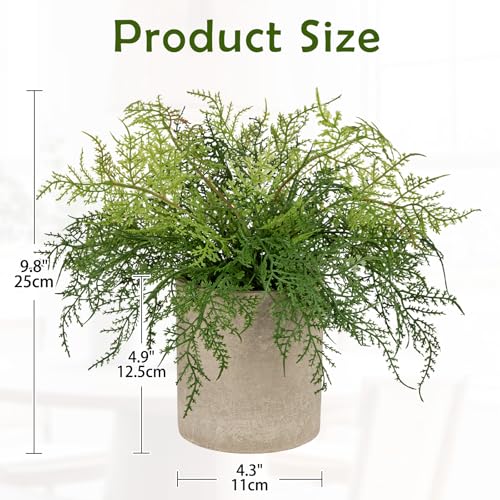 Briful Artificial Fern Plant in Pulp Pot, Lifelike Faux Fern for Indoor Home Décor, Rustic Tabletop Greenery, Farmhouse Artificial Plant for Office, Living Room, Bathroom Shelf, Kitchen Counter Decor - color: Green Fern#021