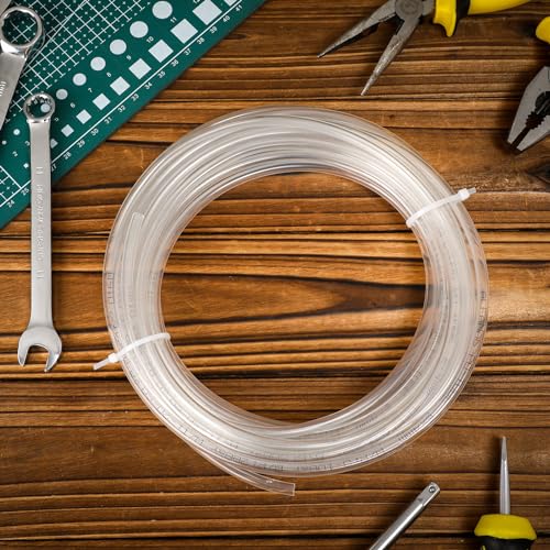 1/4 Inch OD 0.16 Inch ID 50 ft Aquarium Tubing Air Line PU Air Compressor Clear Tube Hose Line Hose for Brake Water Fluid Transfer Suspension