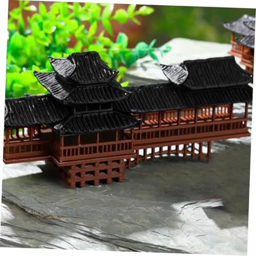 Mini Pavilion Ornament Elegant Micro Landscape Bridge for Zen Garden Bonsai and Aquarium Decor Versatile Plastic Decoration for Fairytale Gardens and Dollhouses