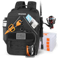 KastKing KarryAll Fishing Tackle Backpack with Rod Holder 4 Tackle Boxes,40/26L Tackle Bag Storage Fishing Gear and Equipment - color: D: Medium (26 L) - Black