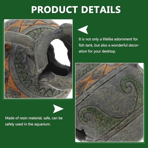 TEHAUX Fish Tank Resin Ornaments Fish Tank Hideout Landscaping Hiding Cave Aquarium Simulation Vase Shelter Hideout