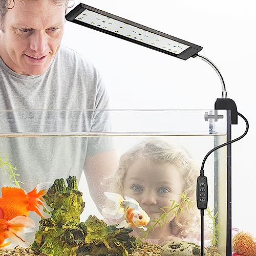 DaToo Aquarium Light Small LED Clip Light for Fish Tank 10W with Timer&Dimmer, 1 Yr Warranty - size: 10W (With Timer & Dimmer)