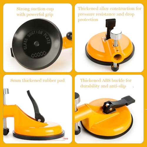 Adjustable Height Setter - Professional Countertop Leveling Tool,Granite Marble Countertop Seam Leveling Tool,Countertop Alignment Clamps with Vacuum Suction Cups,for Quartz,Wood Floor (2SET) - color: 2set