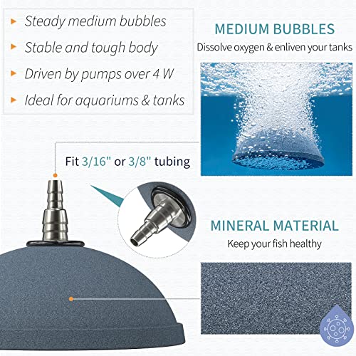 Pawfly Aquarium Air Stone 4 Inch Bread, Fish Tank Air Stone Oxygen Diffuser for Air Pump Fish Tank Bucket Pond and DWC Reservoir - size: 4 Inch