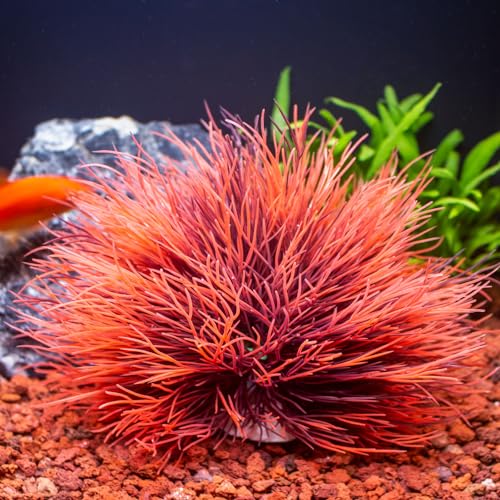 Fish Tank Decorations Aquarium Plants Plastic Artificial Décor (Black Red) - color: Black Red