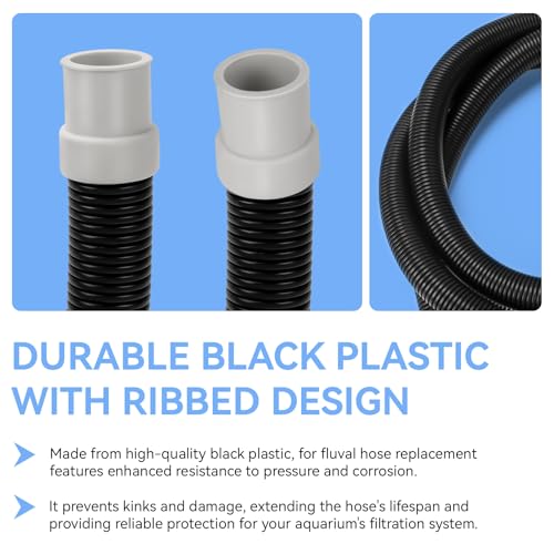 A20236 Ribbed Hosing for Fluval Hose Replacement Fit for Fluval FX2/FX4/FX6 Canister Filters, 13.25 ft, for Fluval Fx Hose Aquarium Filter Tubing Replacement Part