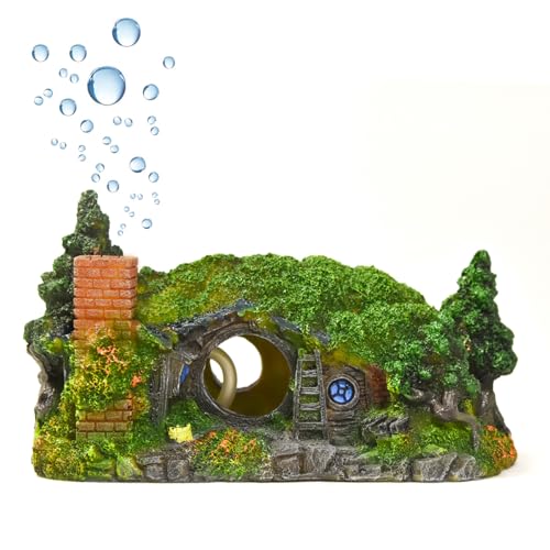 fazhongfa Aquarium Decorations Castle Fish Tank Décor Thematic Ornaments (Hobbit-Small) - size: Hobbit-Small