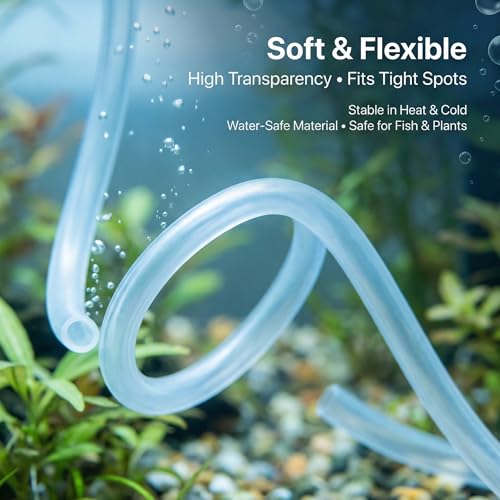 Aquarium Airline Tubing 3/16” Standard Air Hose, Flexible and Kink Resistant Tubing for Fish Tank Air Pump, Safe for Freshwater and Saltwater Aquariums-40 Feet - size: 40 feet