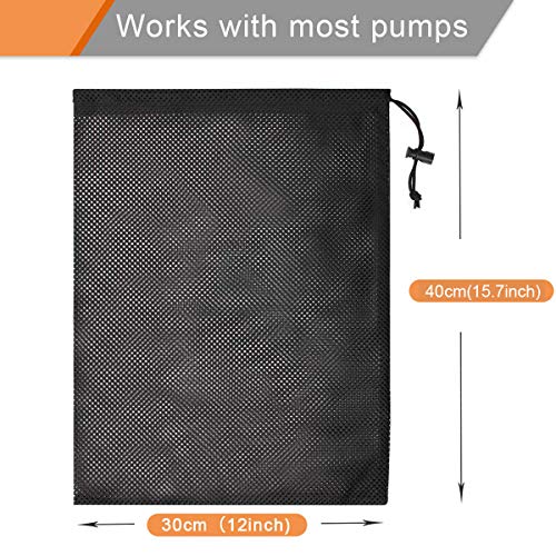 Pump Barrier - 12" x 15.7" Pond Filter Mesh Bag for Biological Filters (Black)
