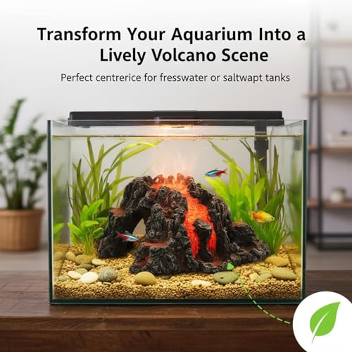 Aquarium Decorations Cave Fish Tank Accessories Volcano Decor (Large)