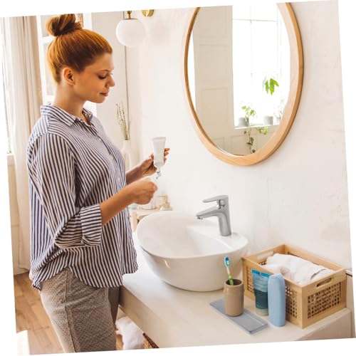 Cabilock 2pcs Quick-Drying Wash Mats for Bathroom Diatomite Mat Non-Slip Soap Holder - color: Grey