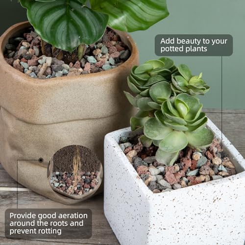 5lb Natural Dark Mixed Color Silica Gravel Pebbles, 1/5 inch Decorative Stones for Succulents, Pebbles for Vases,Plants Rocks, Aquarium Silica Gravel, Top Dressing, Outdoor Decorative Rocks - color: Lava, size: 5LB