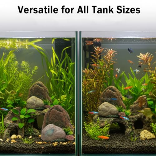 Mipukbay Small Aquarium Decor Rock, Resin Fish Tank Artificial Stone Ornament for Freshwater/Saltwater, Safe Landscape Hideout for Betta Fish, Goldfish and Aquatic Pets - size: Small