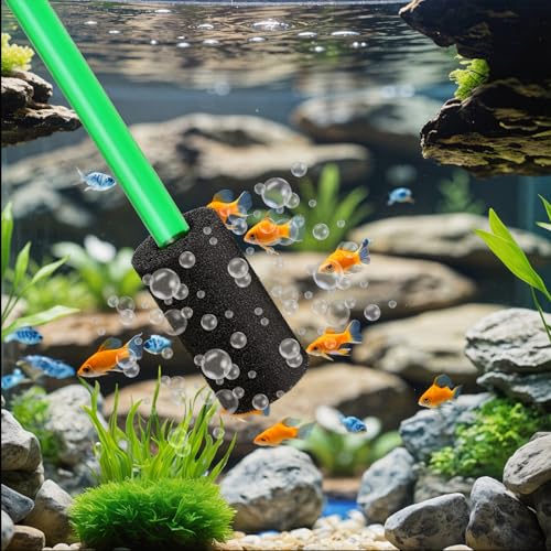 12PCS Pre Filter Sponge, Aquarium Filter Sponge 0.87" Aquarium Intake Sponges Replacement AquariumFilter Accessories for Freshwater Saltwater Aquariums Fish Tank FilterAccessories
