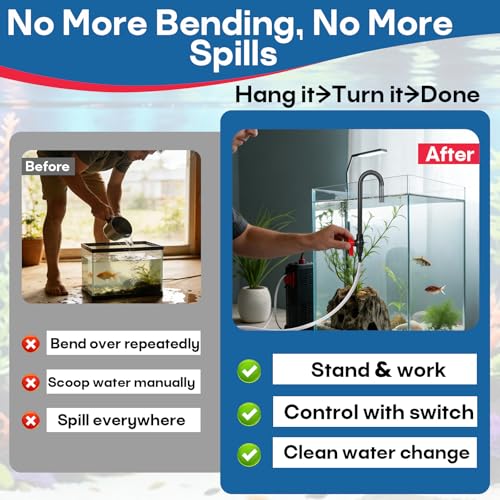 2 PCS Automatic Aquarium Water Refiller – PVC Wall-Mounted, Hands-Free & Spill Free Water Changer Hook with Flow Switch – Compatible with Python Systems – Filler Tube for 1/2", 5/8", 3/4" Hose