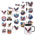 4 PCS 4th of July Eagle UV DTF Cup Wrap High Viscosity Stickers for Glass Mugs Notebooks Laptops - style: 4th of July Eagle