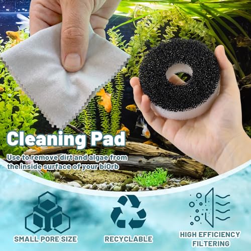 Novabright 32 Pack Filter Replacement Kit Compatible with BiOrb Aquariums Filter Cartridge Accessories10 Carbon Rings 10 Regular Foam 10 Air Stone 2 Cleaner Pad